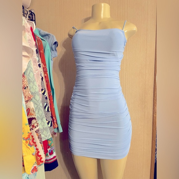 Lucy in the Sky Light Blue Mini Dress - Picture 1 of 2